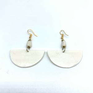 Cow Bone Earrings-Sela White Varation 4