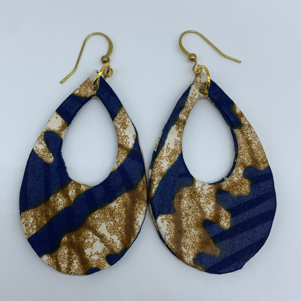 African Print Earrings-Muna Brown Variation