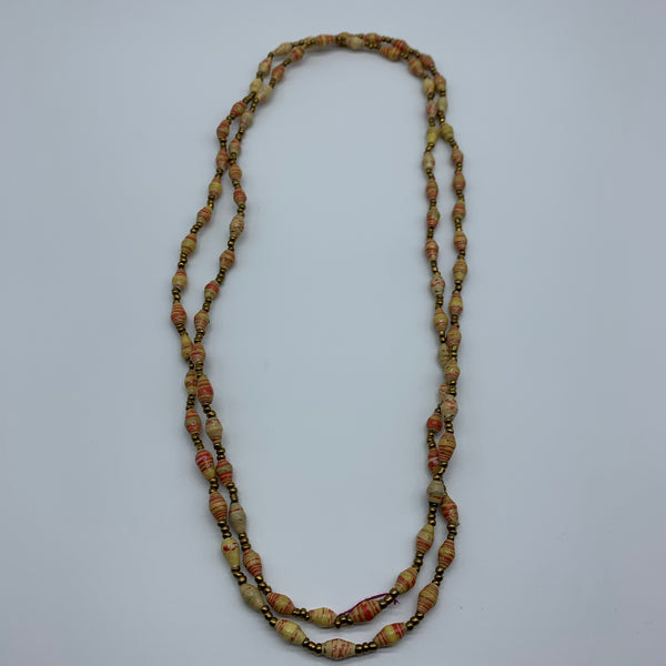Paper Necklace with Beads-Orange Variation 3
