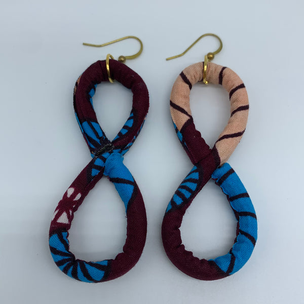 African Print Earrings-Number 8 Red Variation