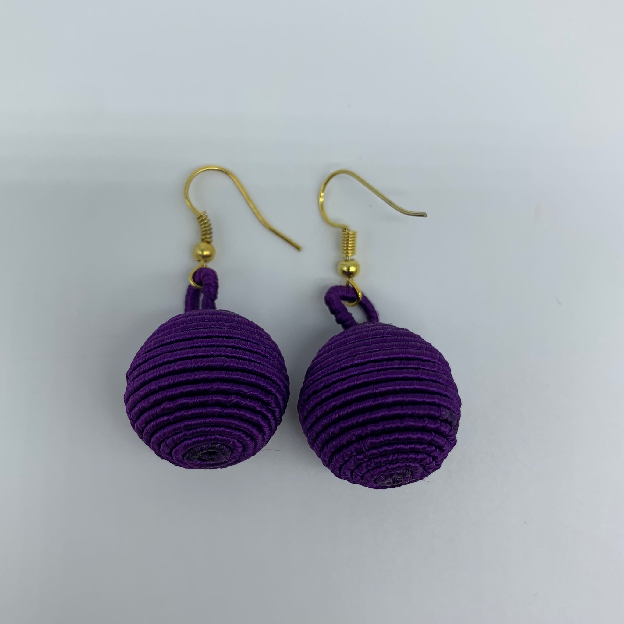 Thread W/Metal Earrings-Purple