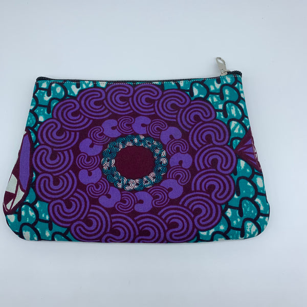 African Print Makeup bag/Pencil case-Purple 2