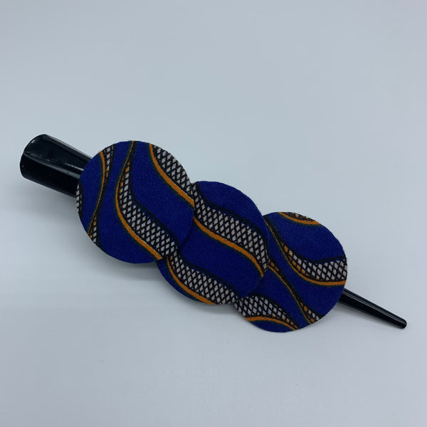 African Print Hair Clip- L Blue Variation 6 - Lillon Boutique