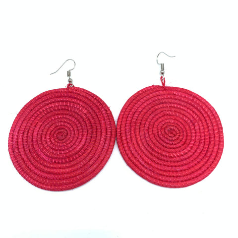 Sisal Earrings-Red 11