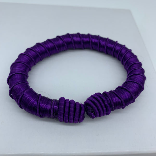 Thread W/Metal Bangle-Purple