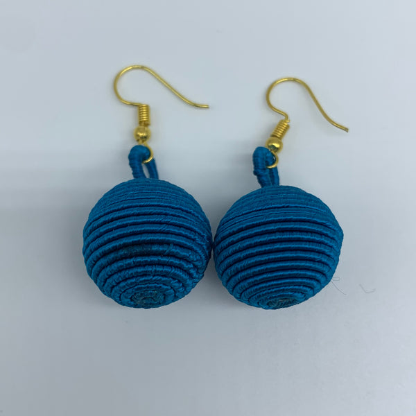 Thread W/Metal Earrings-Blue