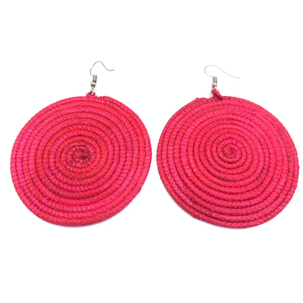 Sisal Earrings-Red 7