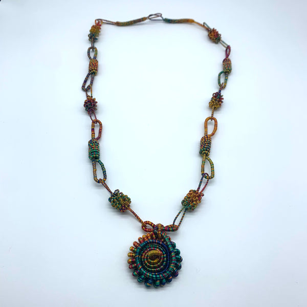 Thread W/Metal Necklace -Multi Colour Sira