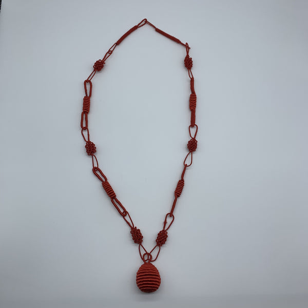 Thread W/Metal Necklace -Red Rama - Lillon Boutique