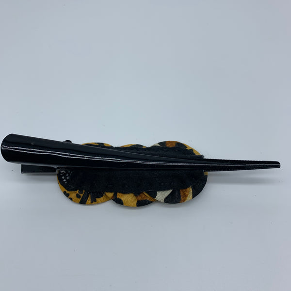 African Print Hair Clip- L Yellow Variation 3 - Lillon Boutique