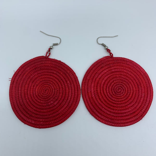 Sisal Earrings-Red 3