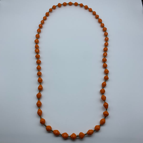 Paper Necklace with Beads-Orange Variation