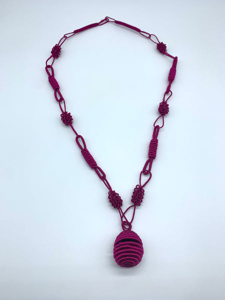 Thread W/Metal Necklace -Pink Rama