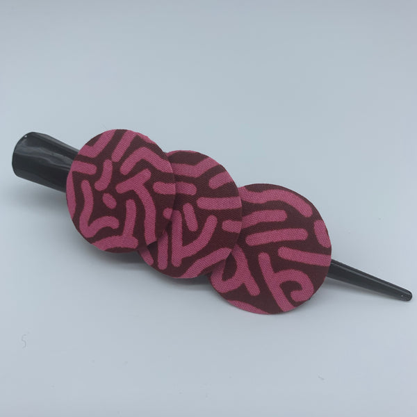 African Print Hair Clip- L Pink Variation - Lillon Boutique