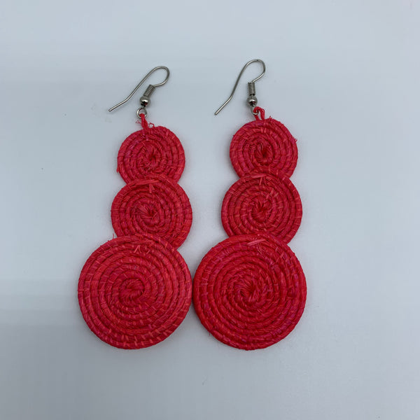 Sisal Earrings- 3C Red Variation 4