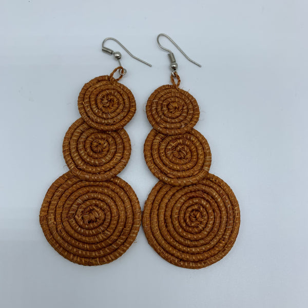 Sisal Earrings- 3C Brown Variation