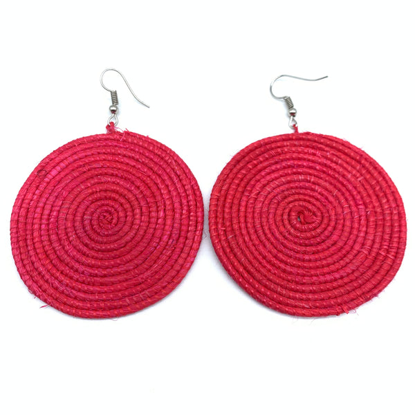 Sisal Earrings-Red 10