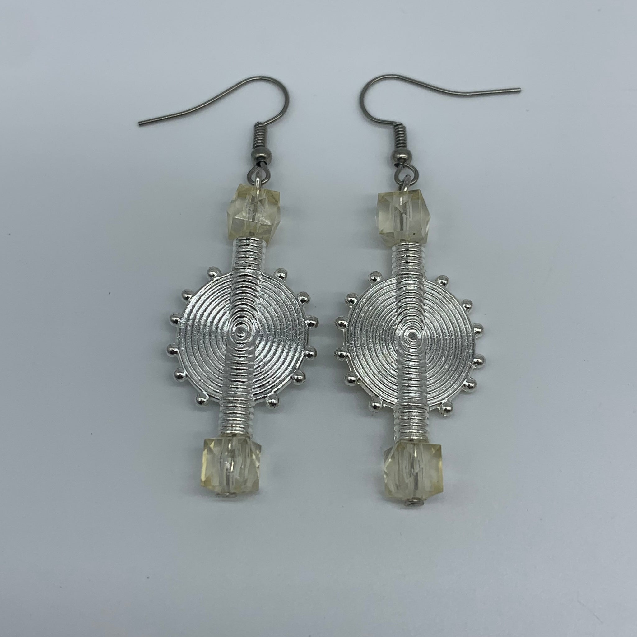 Silvery Metal Earrings-Raya Small
