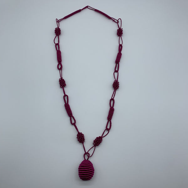 Thread W/Metal Necklace -Pink Rama - Lillon Boutique