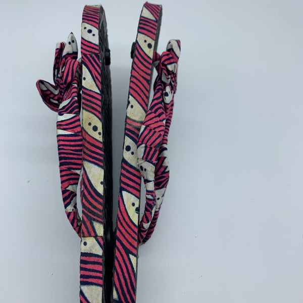 African Print Flip Plop- Flower Pink Variation Sz 6.5