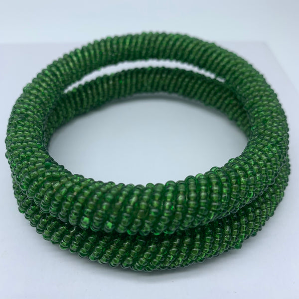 Beaded Bangle-Metallic Green 2 - Lillon Boutique