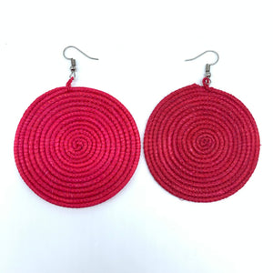 Sisal Earrings-Red 14