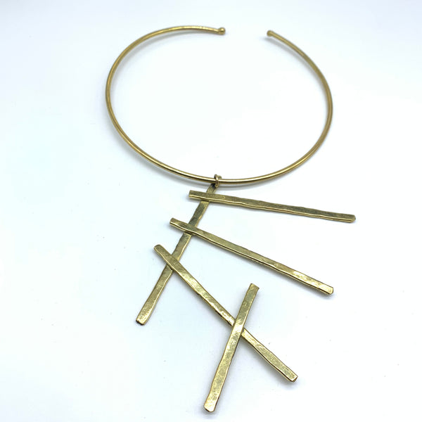 Brass Bangle Necklace-Aya