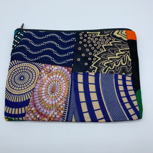 African Print Zoba Zoba Make Up Bag/ Pouch-L Multi Colour 3 - Lillon Boutique