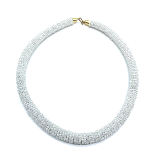 Bead Bangle Necklace-White Variation