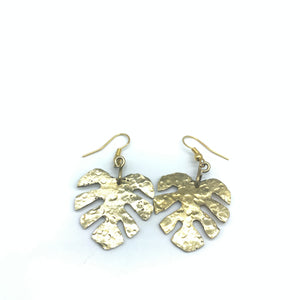 Brass Earrings-Leaf 3