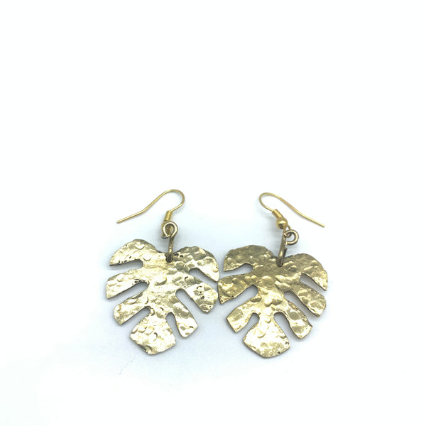 Brass Earrings-Leaf 3