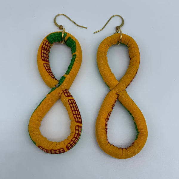 African Print Earrings-Number 8 Yellow Variation