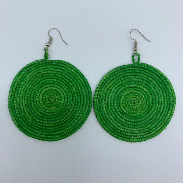 Sisal Earrings-Green - Lillon Boutique