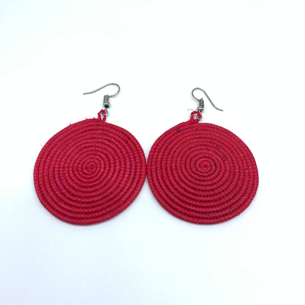 Sisal Earrings- S Red Variation