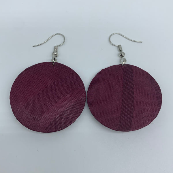 African Print Earrings-Round XS Red Variation 38