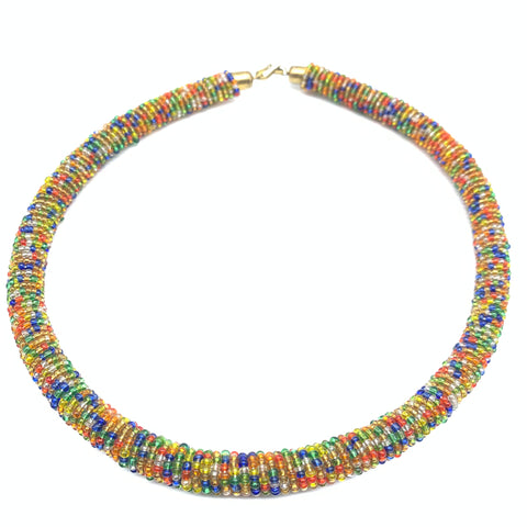 Bead Bangle Necklace-  Multi Colour Variation