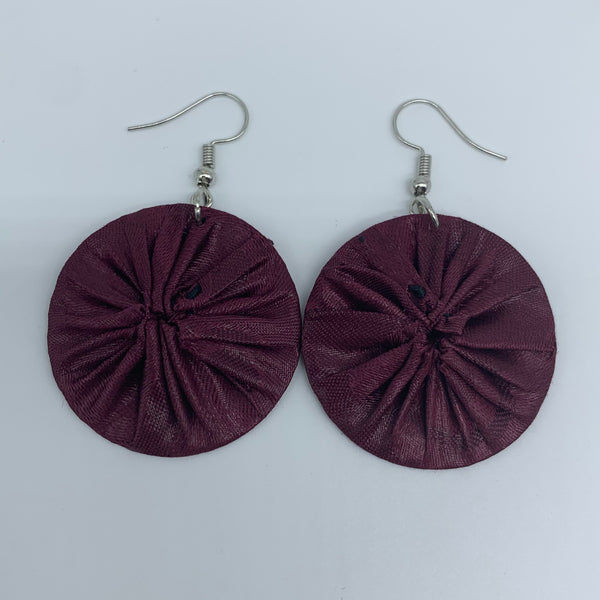African Print Earrings-Round XS Red Variation 38