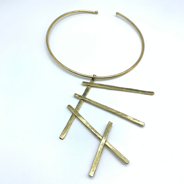 Brass Bangle Necklace-Aya