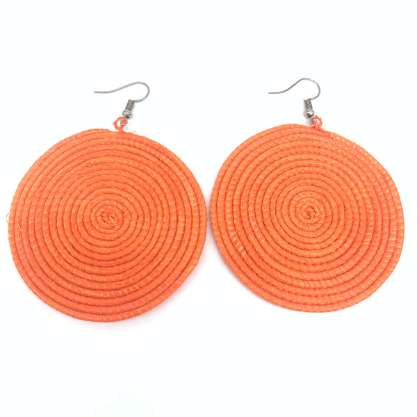 Sisal Earrings-Orange Variation 2