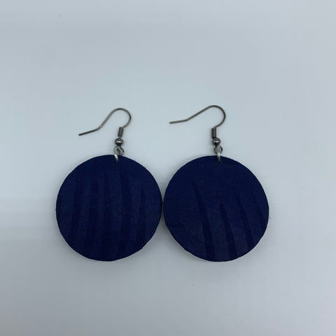 African Print Earrings-Round XS Blue Variation 24