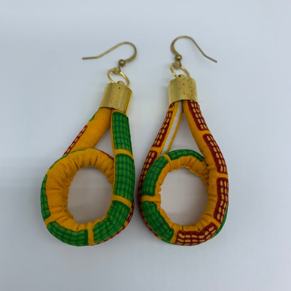 African Print Earrings-Fatu Orange Variation 2