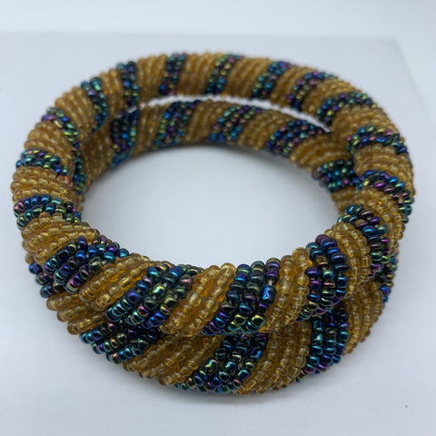 Beaded Bangle-Gold and Mutli Colour Variation 2 - Lillon Boutique