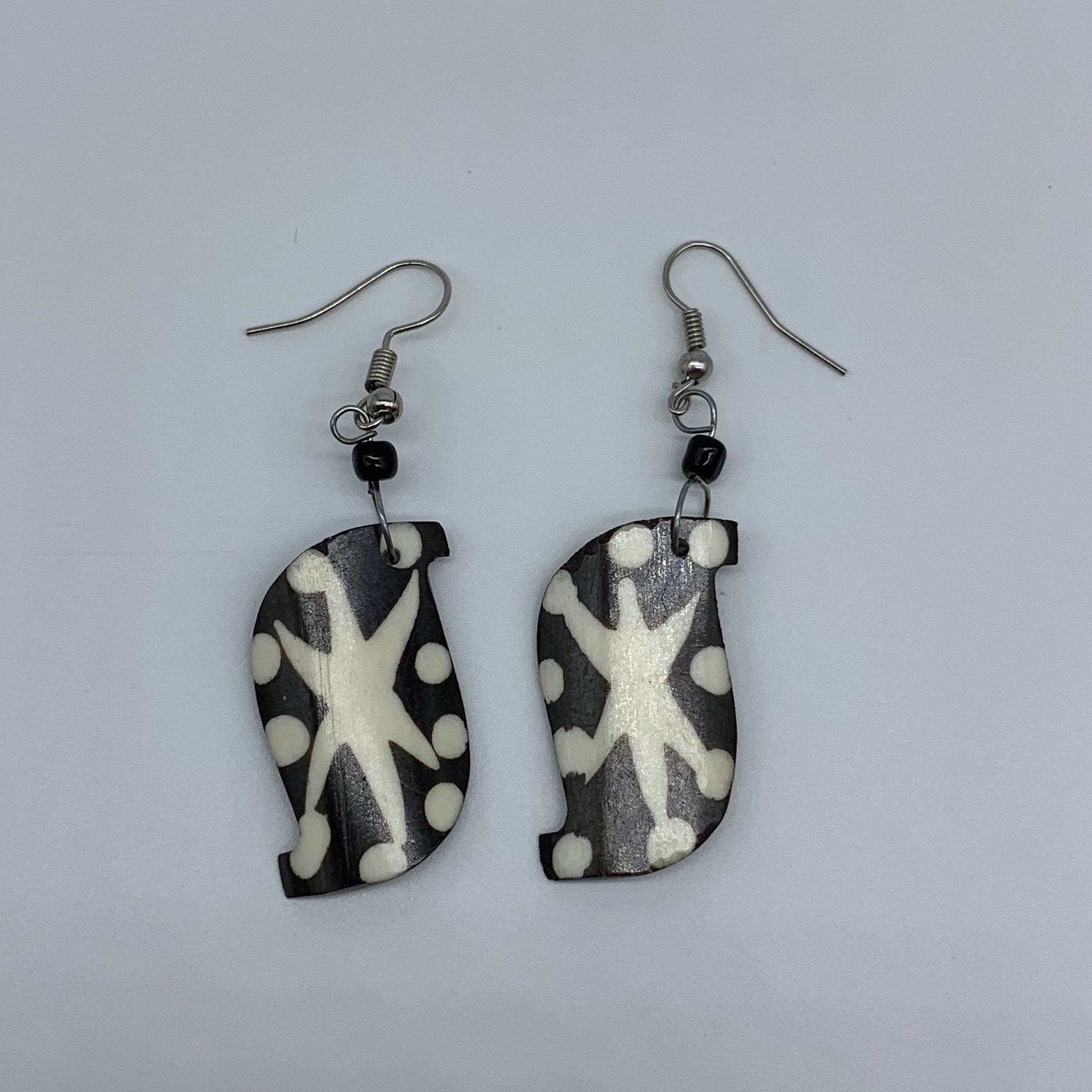 Cow Bone Earrings-Black and White 11 - Lillon Boutique