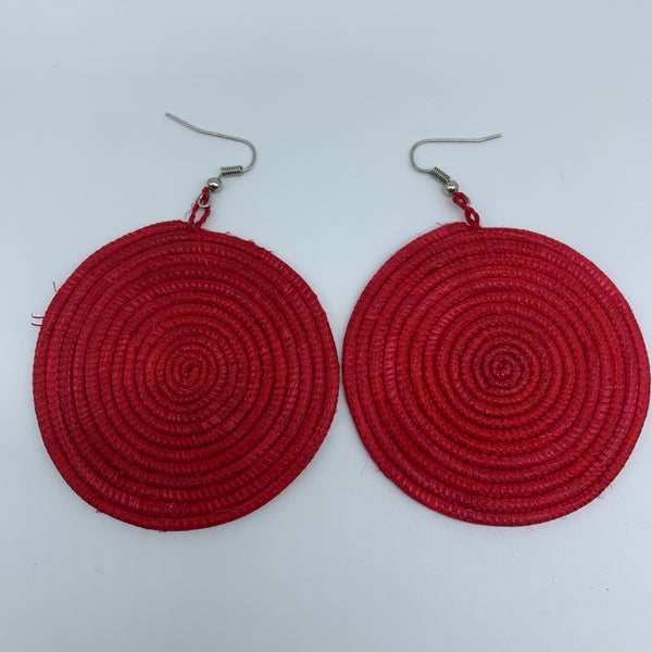 Sisal Earrings-Red 3