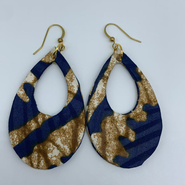 African Print Earrings-Muna Brown Variation