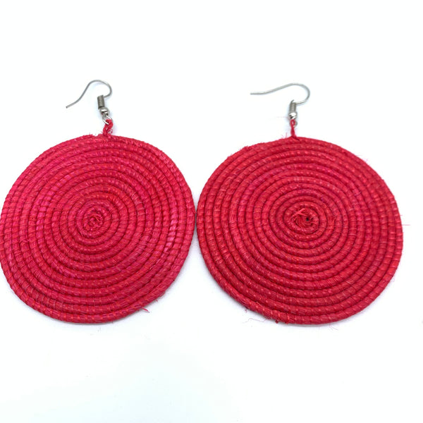 Sisal Earrings-Red 10