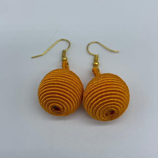 Thread W/Metal Earrings-Orange