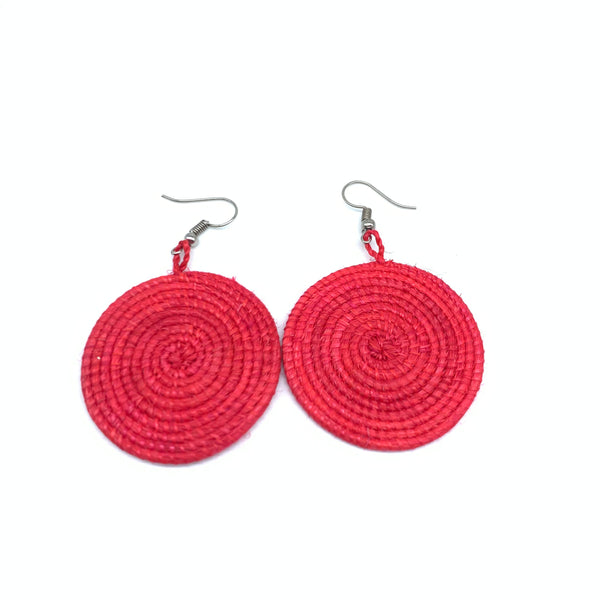 Sisal Earrings- XS Red Variation 2