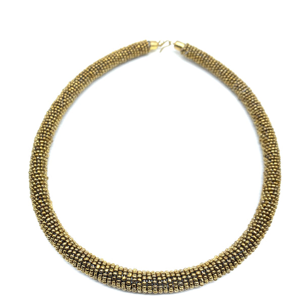 Bead Bangle Necklace-Gold Variation