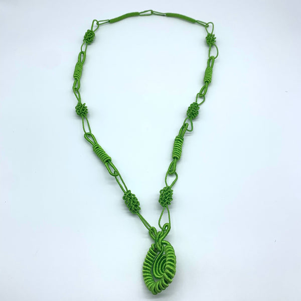 Thread W/Metal Necklace -Green Sira